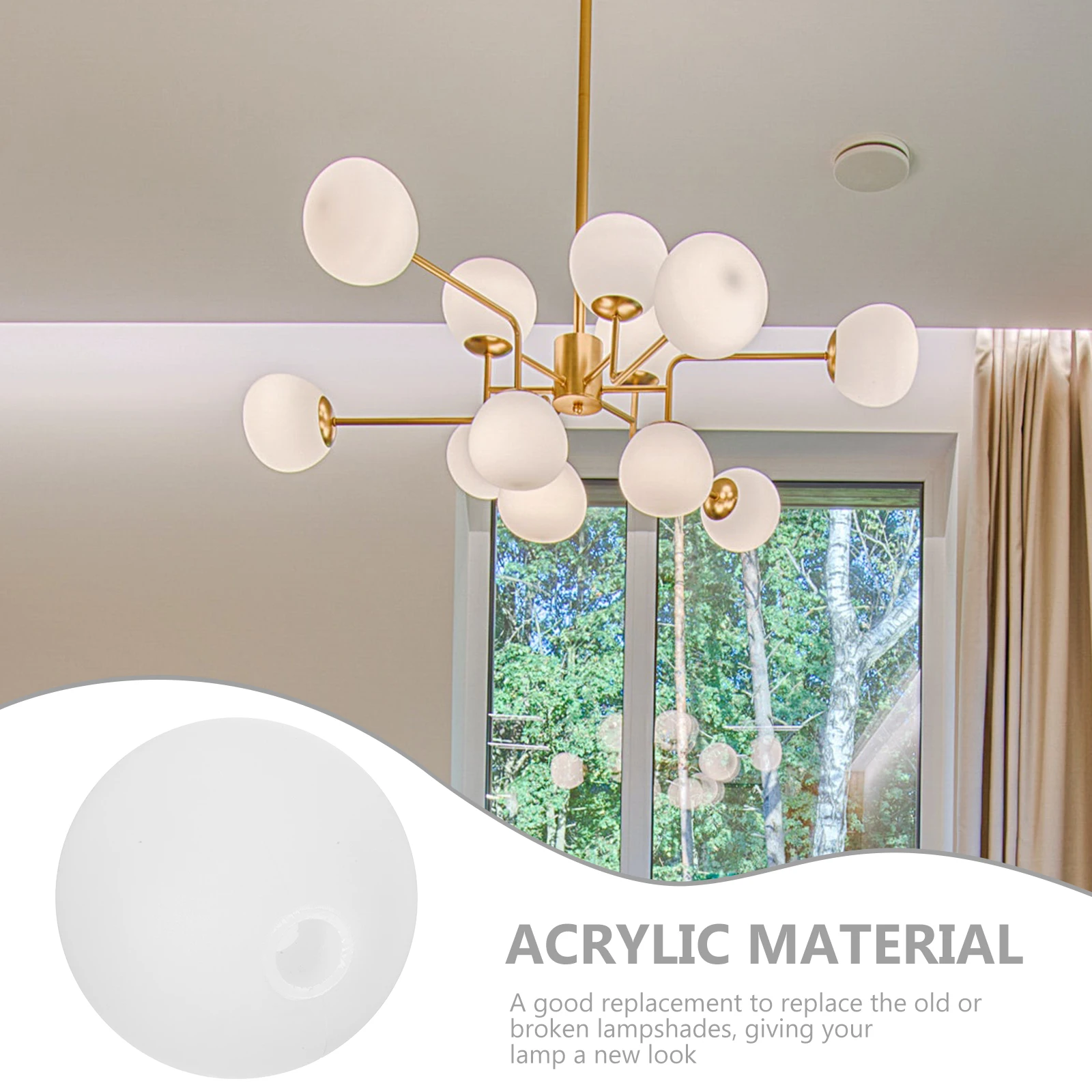 

80mm Acrylic Globe Lampshade Wall Lamp Cover Post Light Decorative Long Term Use Warm Atmosphere Lamp Shade Porch Light Cover