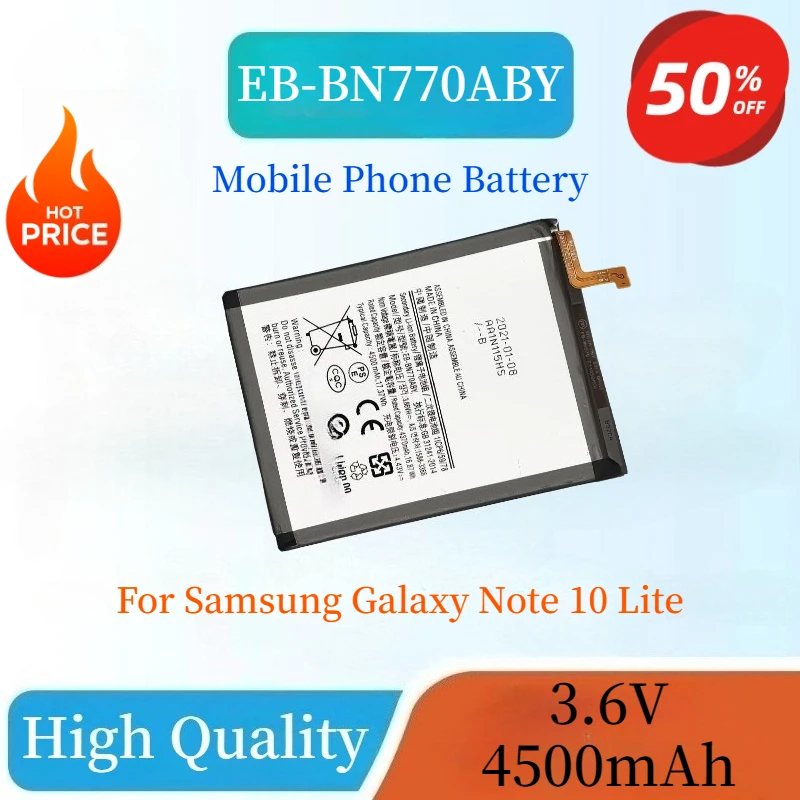 High Quality 3.83V 4500mAh EB-BN770ABY Replacement Mobile Phone Battery For Samsung Galaxy Note 10 Lite Brand New