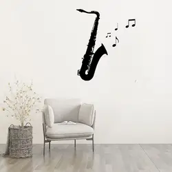 Saxophone Music Notes Wall Decal for Living Room Music Room Home Decor Wall Art Sticker Wallpaper Vinyl Removable DW7219