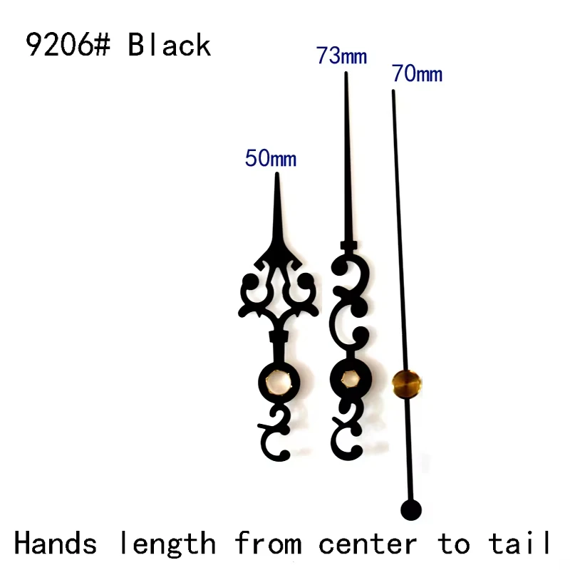 S Shaft 9206# Black & Silver Hands (Just Hands)  DIY Metal Aluminum Material Quartz Accessory High Quality Kits