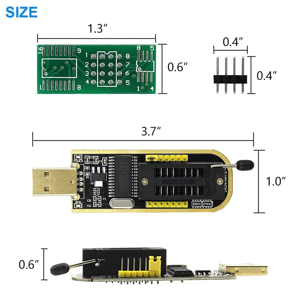 Module USB Programmer Electronic Components 1 Set 24 25 for spi for flash for bios Burner Chip CH341A Series Writer