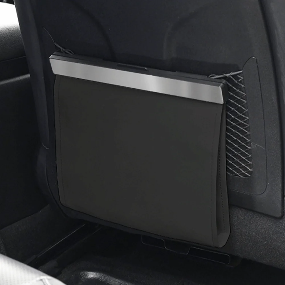 Waterproof Car Trash Can With Lid - PU Leather Car Trash Bag with