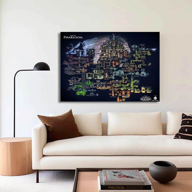 Classic Game Map Hollow Knight Poster Canvas Painting Print for Wall Art Picture Living Room Home Decor Cuadros