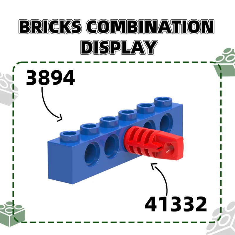 Wange 49Pcs/lot 3894 1x6 5Holes Thick  Block Moc Color Accessories Compatible with Brick DIY Children\'s Toy Assembly Parts