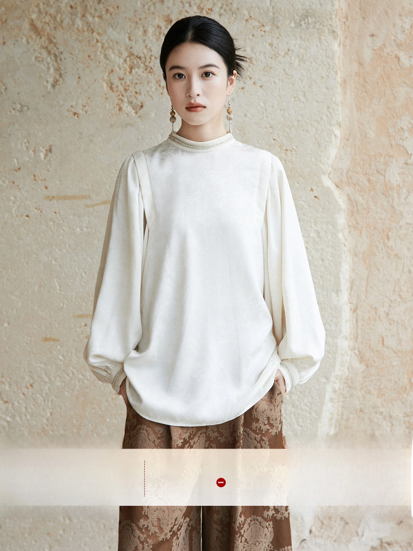 

Handmade Beaded New Chinese Sle Slimming irt Anytime Yuqin | Mountain Water k Pattern Embroidery | Versatile Loose Fit...