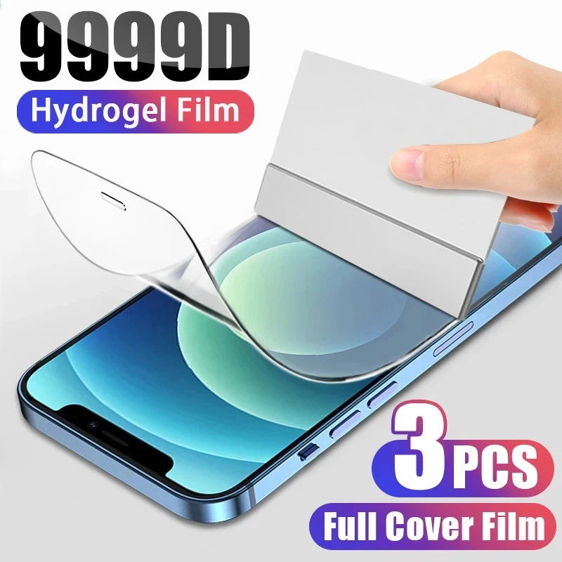 

3Pcs Hydrogel Film for IPhone 15 14 11 12 13 Pro Max Mini Screen Protectors for IPhone XS Max X XR 6 6s 7 8 14 Plus SE Not Glass
