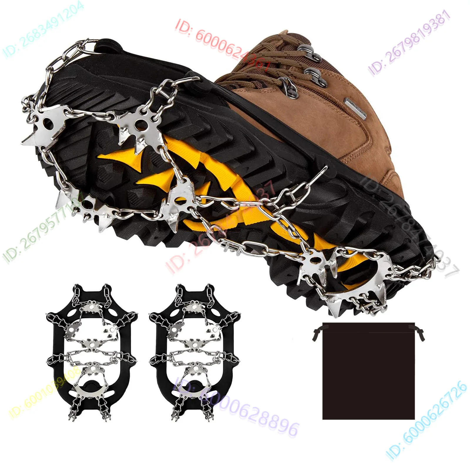 

28 teeth 201 stainless steel outdoor ice snow anti-skid crampons welded anti-skid shoe cover ice grab