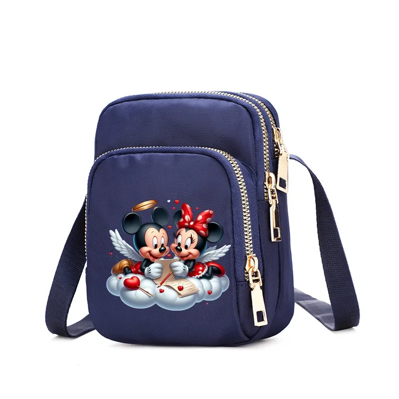 Disney Mickey Minnie Mouse Women's bag Solid Color Causal Shoulder Bag Nylon Shopper Bags Crossbody Bags Travel Women's Handbag