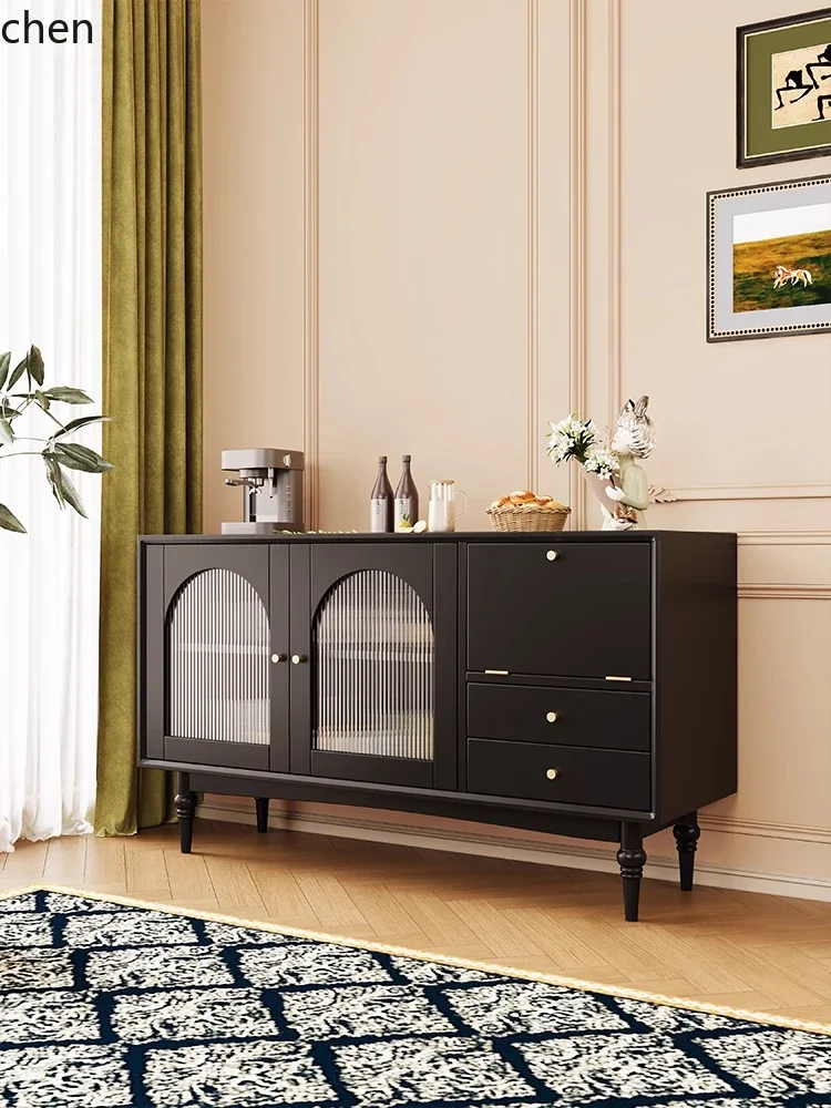 solid wood dining side cabinet integrated with wall low cabinet household ash wood solid wood cabinet living room