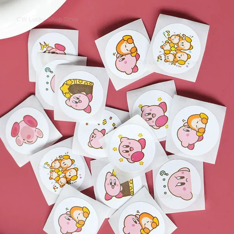 500pcs Kirby Cartoon Sticker 2.5cm Round Sealing Label Envelope Seal Scrapbook Sticker DIY Cute Gift Decorations Labels Stickers