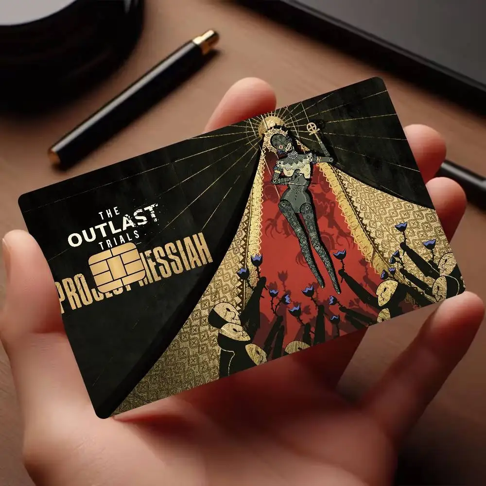 Game The O-outlast Trials Anime Spend or Save Funny Shell On Off Ultra Thin No Fade Sticker Skin Cover for Debit Credit Card