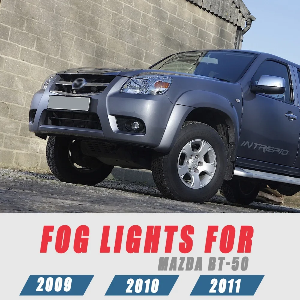 Front Bumper Fog Lamp Upgrade Kit FOR Mazda BT-50 2009 2010 2011 Version Additional Foglight Set Switch + Wiring