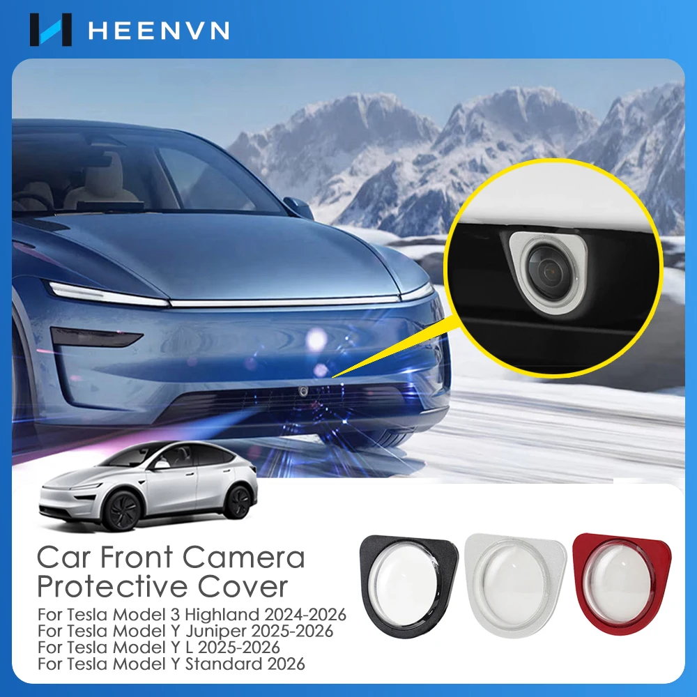 Heenvn For Tesla New Model Y Juniper Model 3 Highland 2025 2026 Anti-collision Front Camera Protective Cover Car Accessories