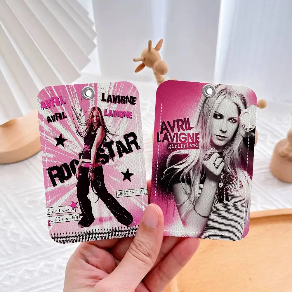 

A-Avril Singer R-Ramona Lavigne Bank Card,Subway Bus Card Holder Keychain Key Ring Door Access Tags ID Card Case Keychain Access