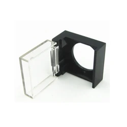 Black 16mm Clear switch cover Plastic Push Button Switch Protective Guard Button transparent Safety Cover Box Square type