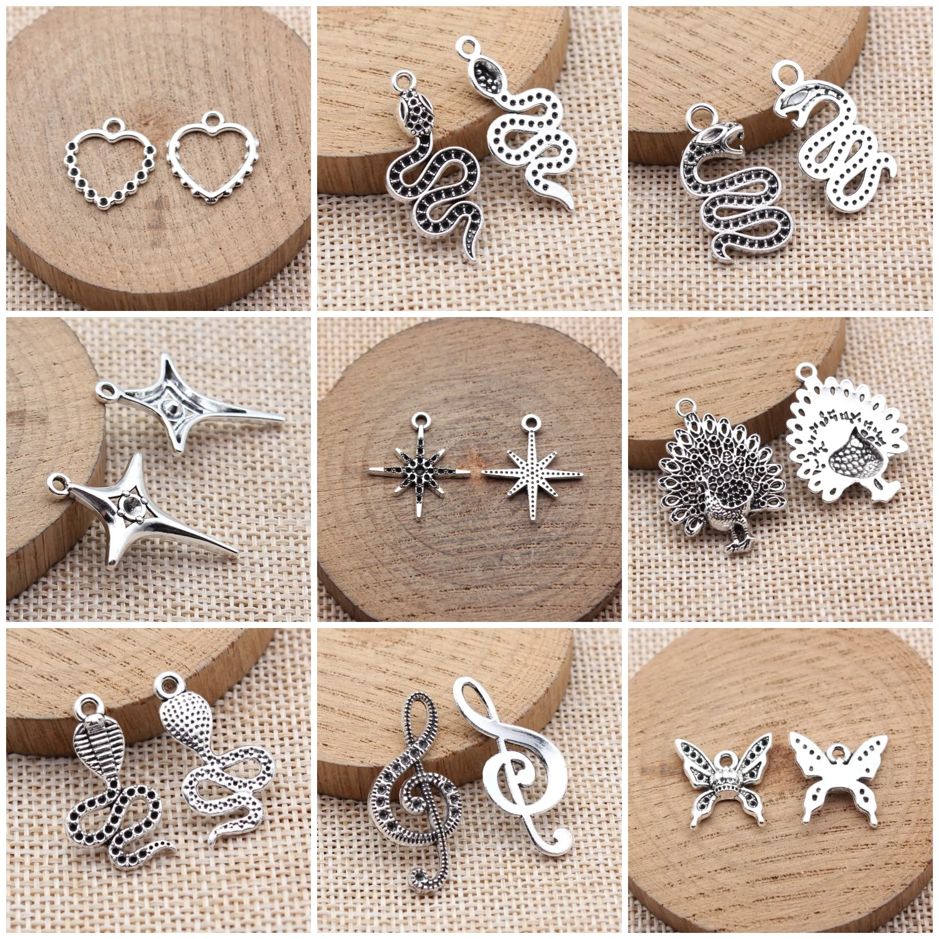 Vintage Rhinestone Inlaid Enamel Charms Pendant Fashion Parts Charms For Jewelry Making Bracelet Necklace Craft Bulk