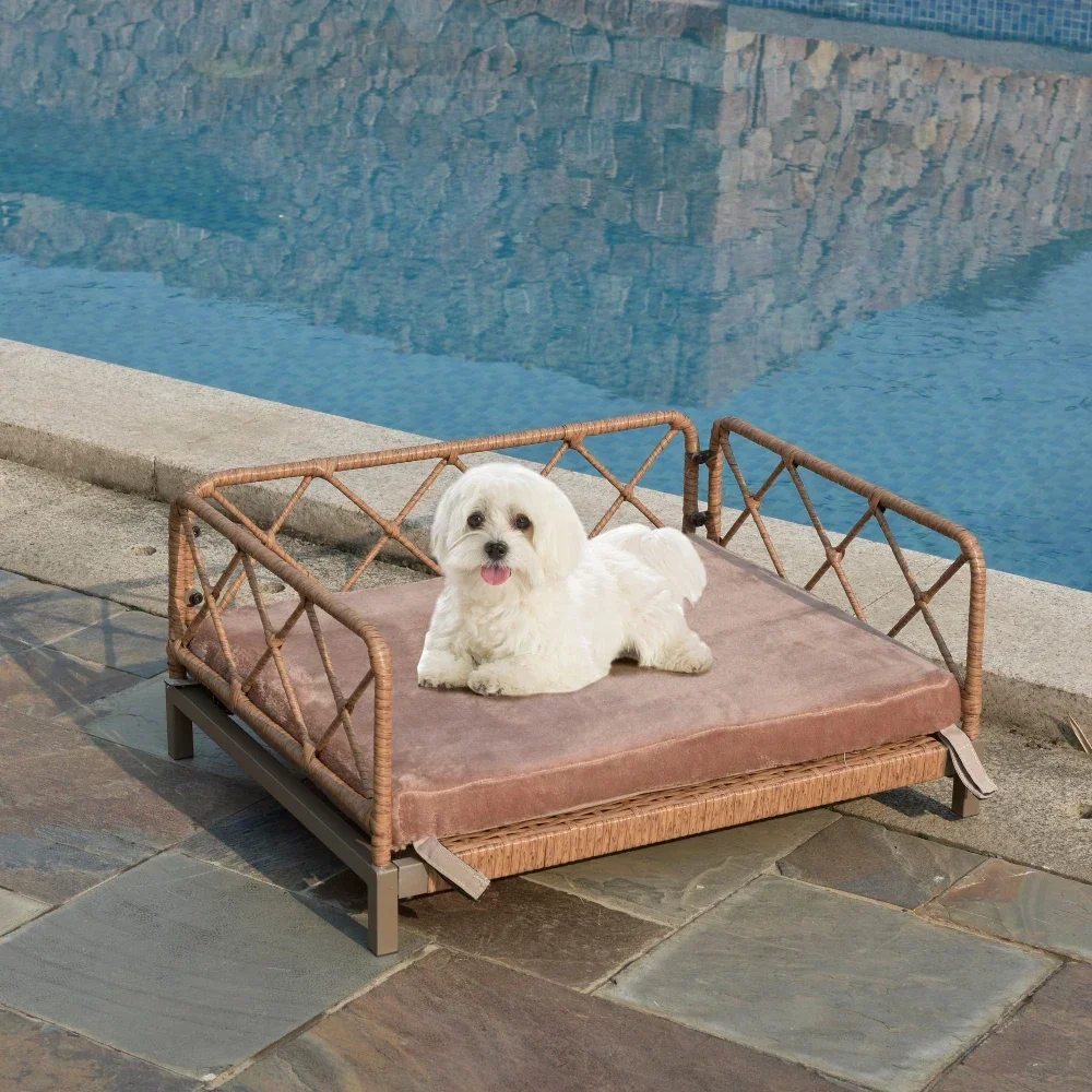 

wicker pet bed Rattan Dog Sofa Bed outdoor indoor Water Resistant
