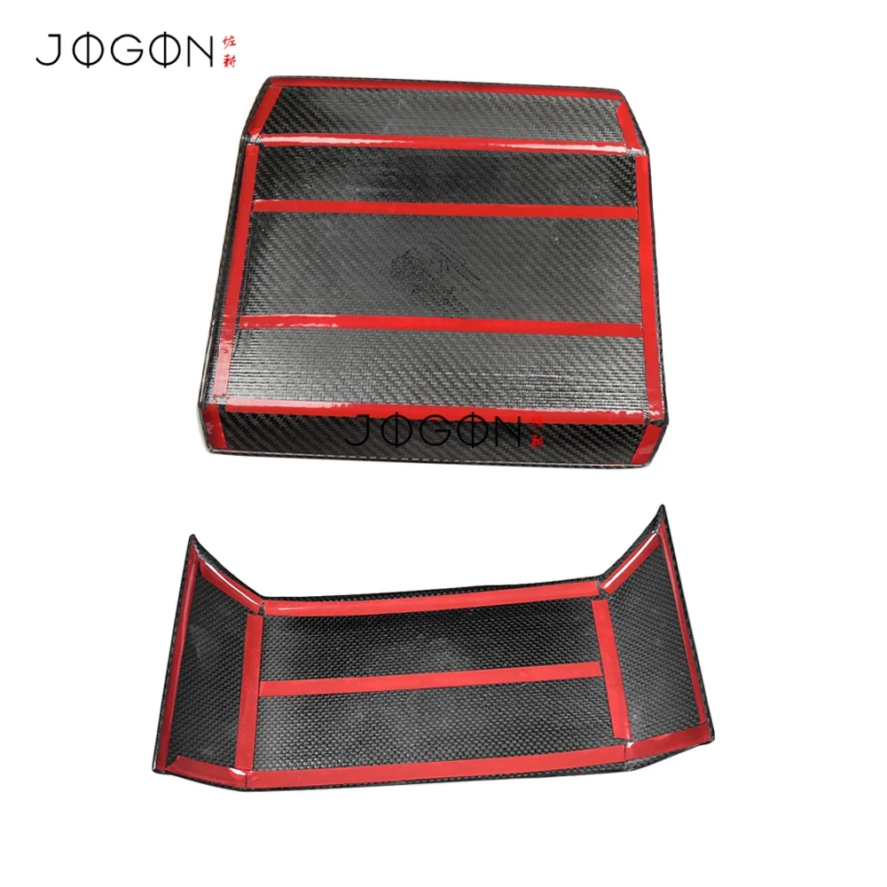 Carbon Car Interior Storage Armrest Holder & Rear Display Screen Upper Panel Cover Trim For Tesla Cybertruck Cyberbeast 2024+
