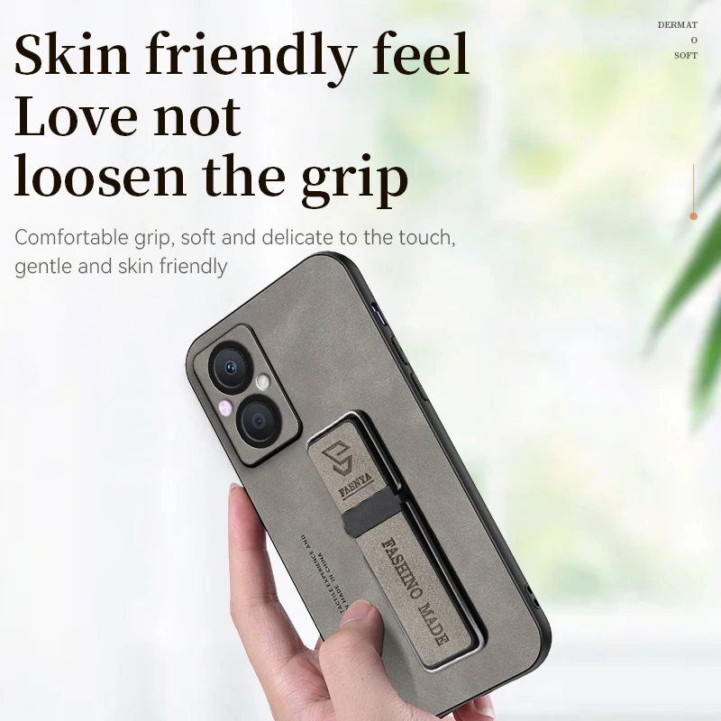 Luxury Imitation Leather Case for OPPO F21 Pro Protective Cases with Bracket Soft Back Cover for OPPO F21S Pro 4G 5G Phone Case