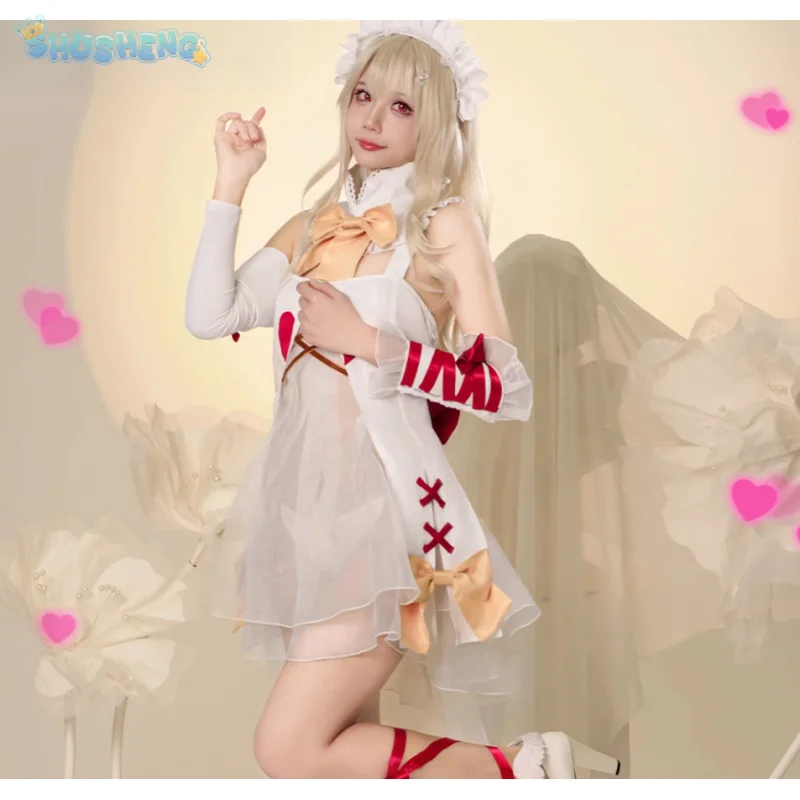 مصير FGO Illyasviel von Einzbern تأثيري أنيمي مصير/كاليد بطانة زي أغطية الرأس قفازات التعادل الدعائم فستان الهالوين النساء مجموعة