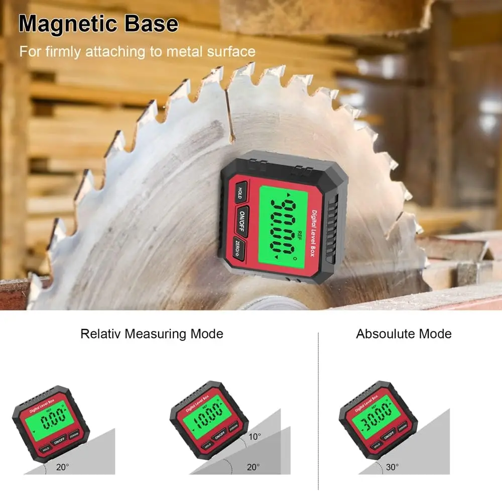 Magnetyczny cyfrowy miernik kąta Inklinometr z konwersją kąta i nachylenia Absolute and Relative Measurement