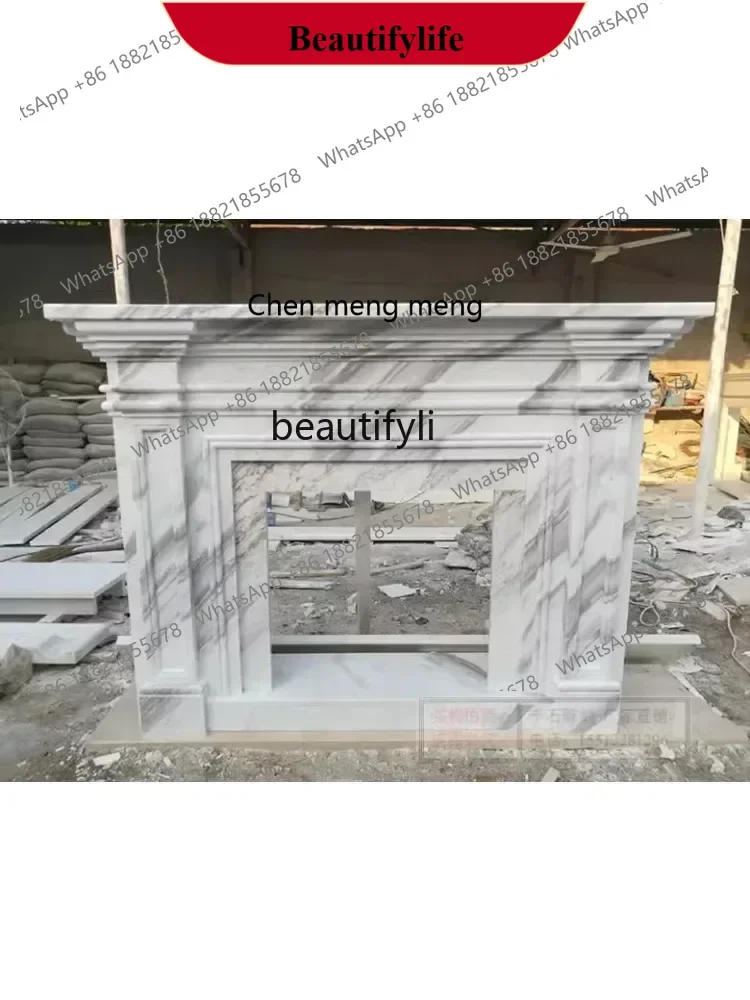 D178  y Marble stone carving European natural white stone American decorative craftsmanship fireplace rack decorative cabinet or