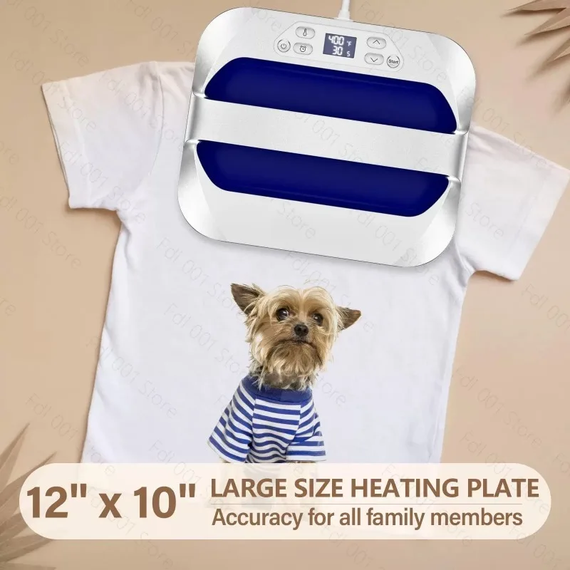 2026 Heat Transfer Machine Large Size 12x10 Inch Portable, Mini Hot Press 30x25cm for DIY Craft and Apparel Application