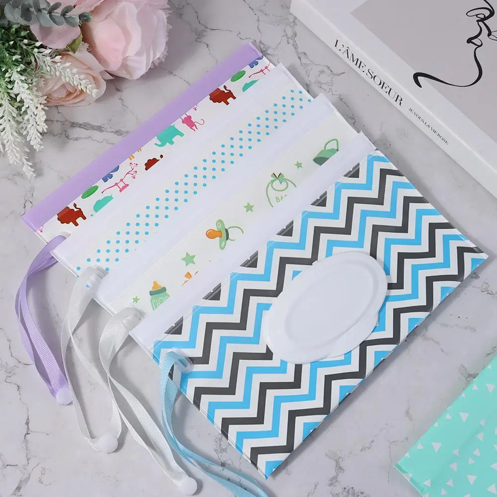 Nützliche Flip-Cover Feuchttücher Tasche Kinderwagen Zubehör Tragbare Snap-Strap Tissue Box Serviette Lagerung Boxen Kosmetik Tasche