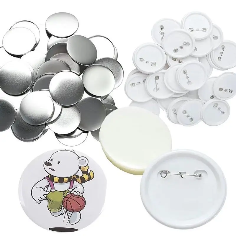 5/10/20 pz 25-75MM metallo Badge Pin Button Maker parti fai da te vuoto Badge pulsante parti per artigianato artistico che fa Set di distintivi Base