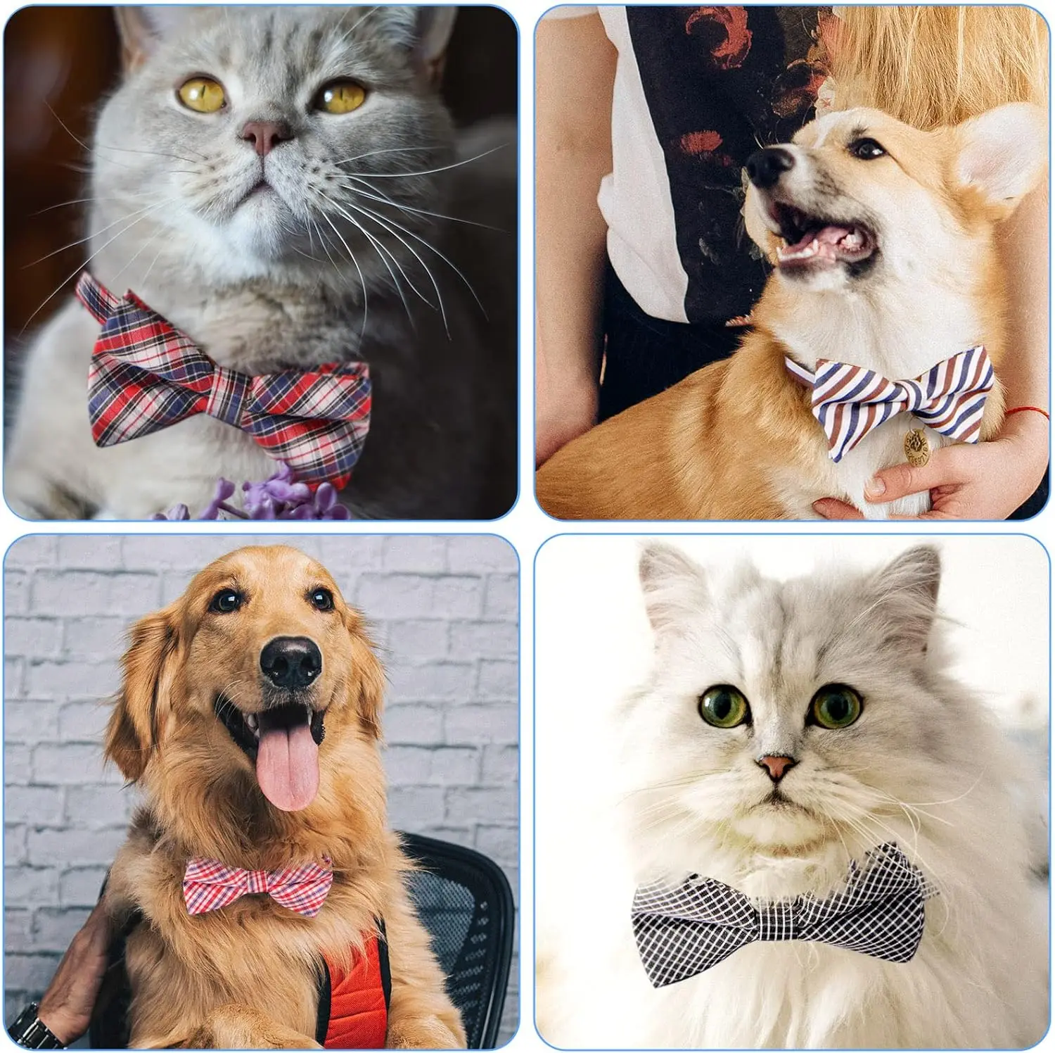 30/50Pcs Dog Bowties Soft Polyester Dog Bows Adjustable Collar Cat Dog Grooming Bows Ties Pet Supplies 35 Colors