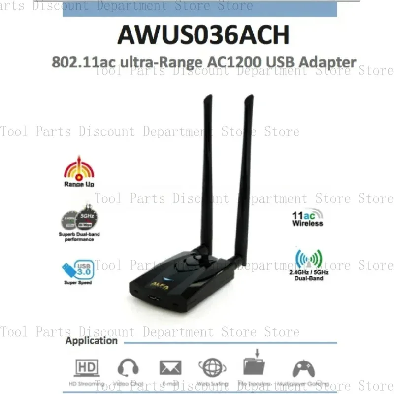 ألفا AWUS036ACH RTL8812AU لينكس كالي لينكس