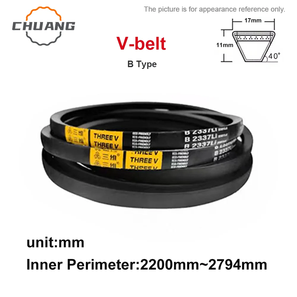V-belt B Type lnner perimeter 2200mm-2794mm B Type V-belt Triangle Belt Industrial Agricultural Equipment Transmission Belt
