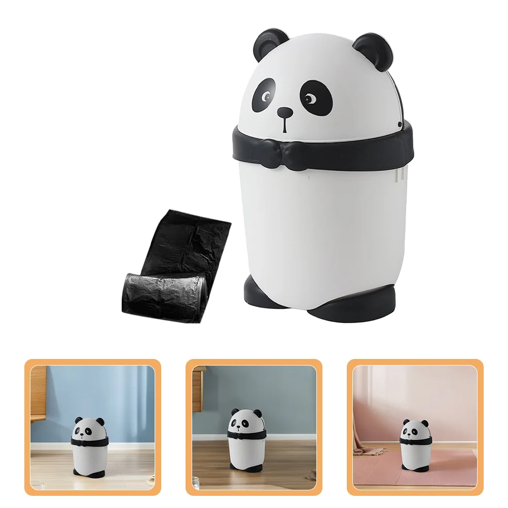 

Cartoon Panda Trash Can with Flip Lid Cute Animal Trash Bin for Living Room Kitchen Bedroom Small Waste Basket