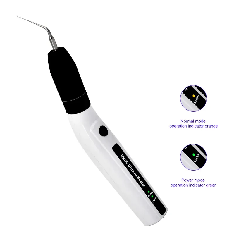 JUMTOP Dental Ultrasonic Activator with 6 Tips Wireless LED Ultra Activator Endodontic Root Canal Cleanning Washing Tool