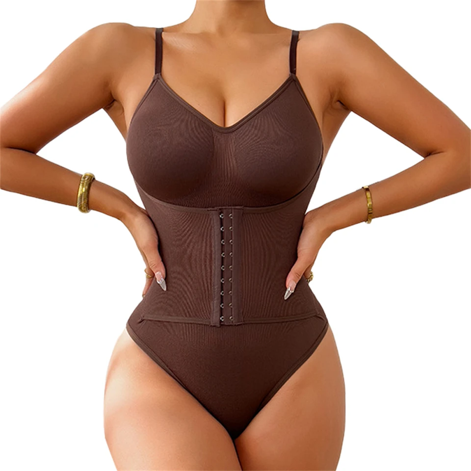 Becirzet Damen-Bodysuit mit Haken, Bauchkontrolle, Body Shaper, Taillentrainer-Gürtel, Bauchreduzierung, Schlankheits-Shapewear – Detail 10