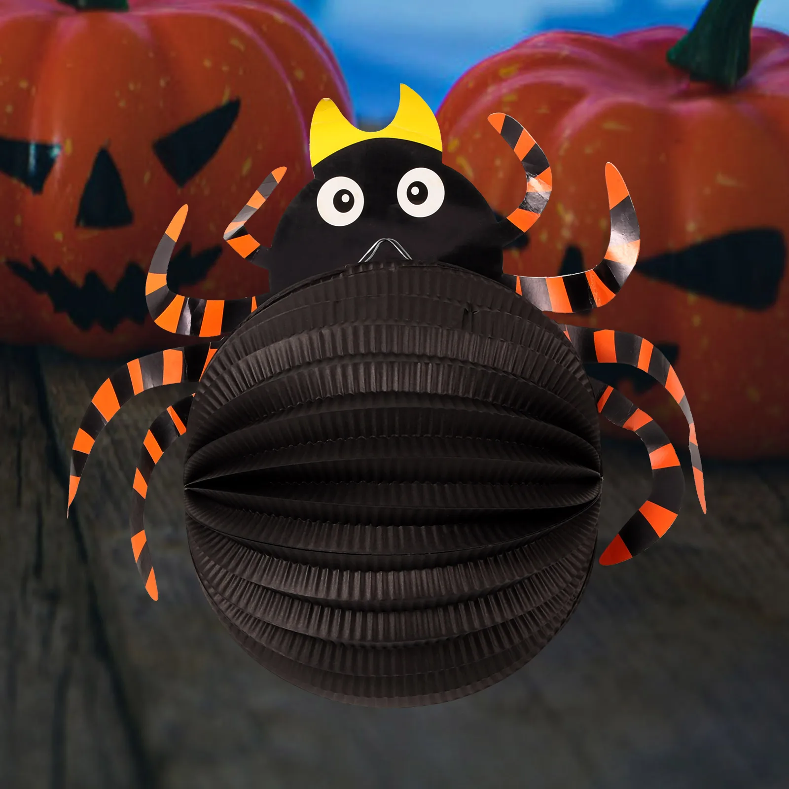 

Black Spider Lantern Halloween Decoration Hanging Paper Lanterns Festive Creative Design Easy Use Suitable Party BarsHaunted