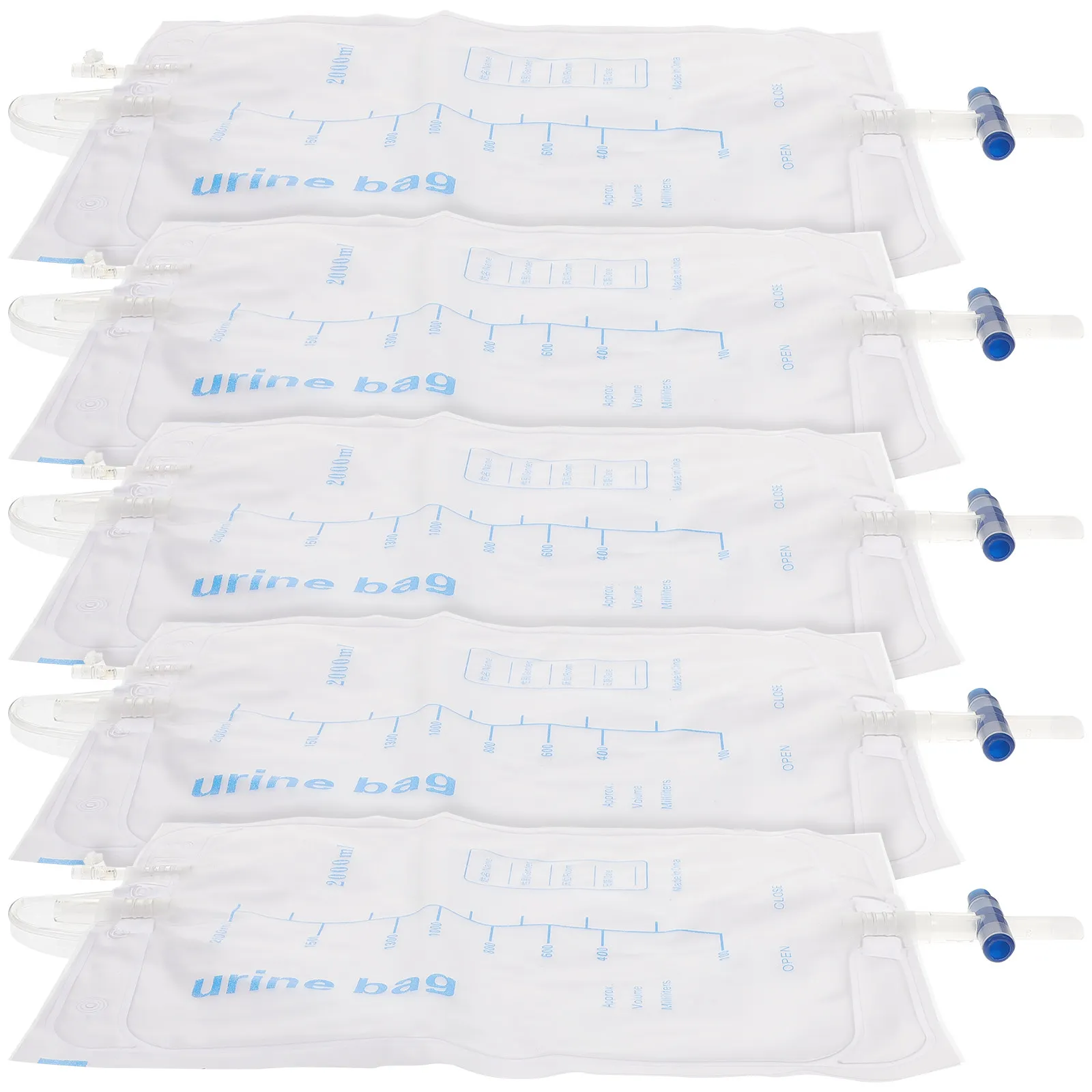 5Pcs Disposable Collection Bags Leak-Proof Portable Drainage Bags for Incontinence Patients Elderly Hospital Home Use