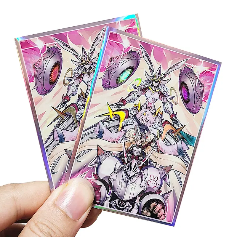 63x90mm 50PCS Holographic Sleeves YUGIOH Card Sleeves Illustration Anime Protector Card Cover for Board Games Trading Cards