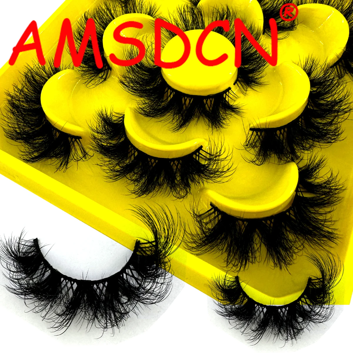 AMSDCN new 5 pairs of fluffy eyelashes 8D fake mink eyelashes natural fake eyelashes thick and dense eyelashes cat eye eyelashes
