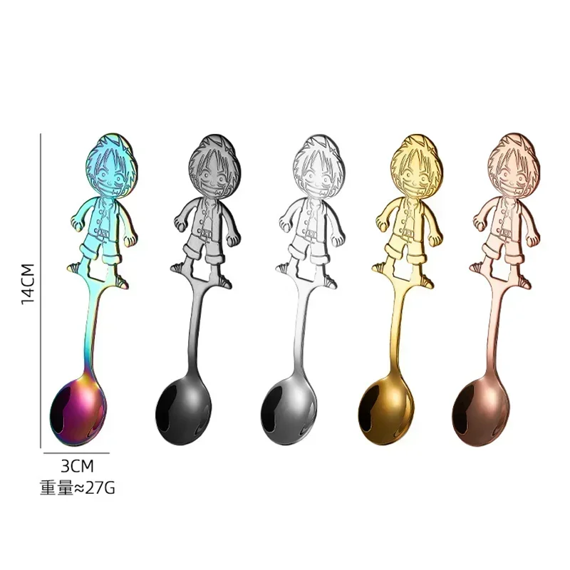 Anime ONE Piece Spoon cucchiaio da caffè in acciaio inossidabile rufy forniture per feste per bambini accessori regali rufy Action Figure Toys