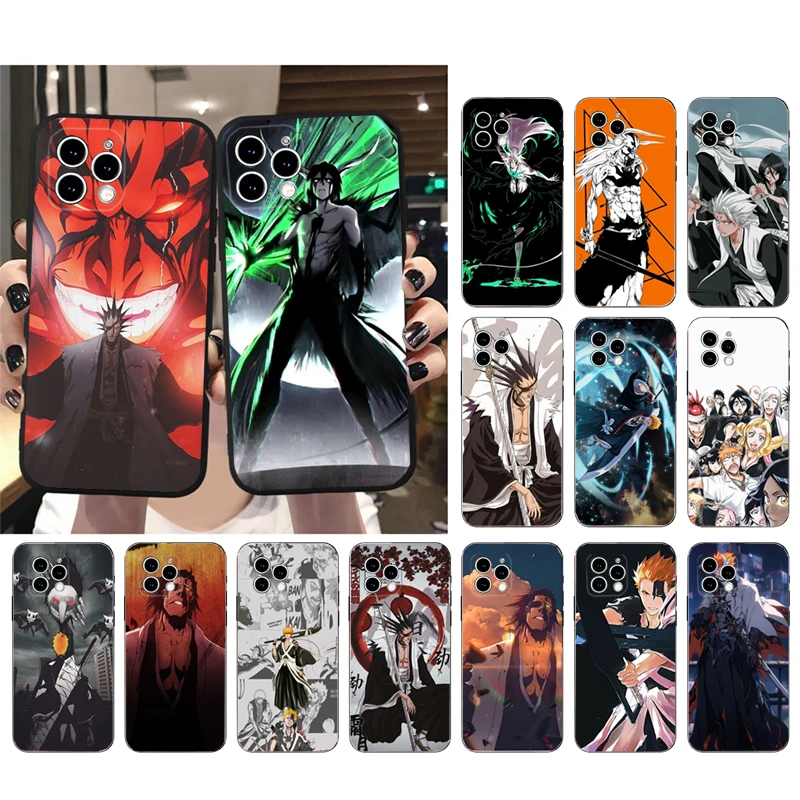 Phone Case For iphone 16 15 14 Pro Max 16 15 14 13 12 Pro 15Plus iphone 11 Ichigo Kenpachi Zaraki Bleach Anime Shell