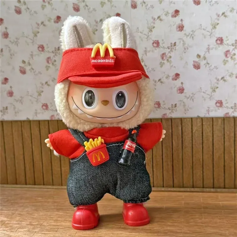 ملابس العمل الزي الملابس ل Labubu دمية صغيرة الوجبات السريعة البطاطس المقلية الهامبرغر موضة ساحة القهوة تأثيري الملابس والاكسسوارات #3