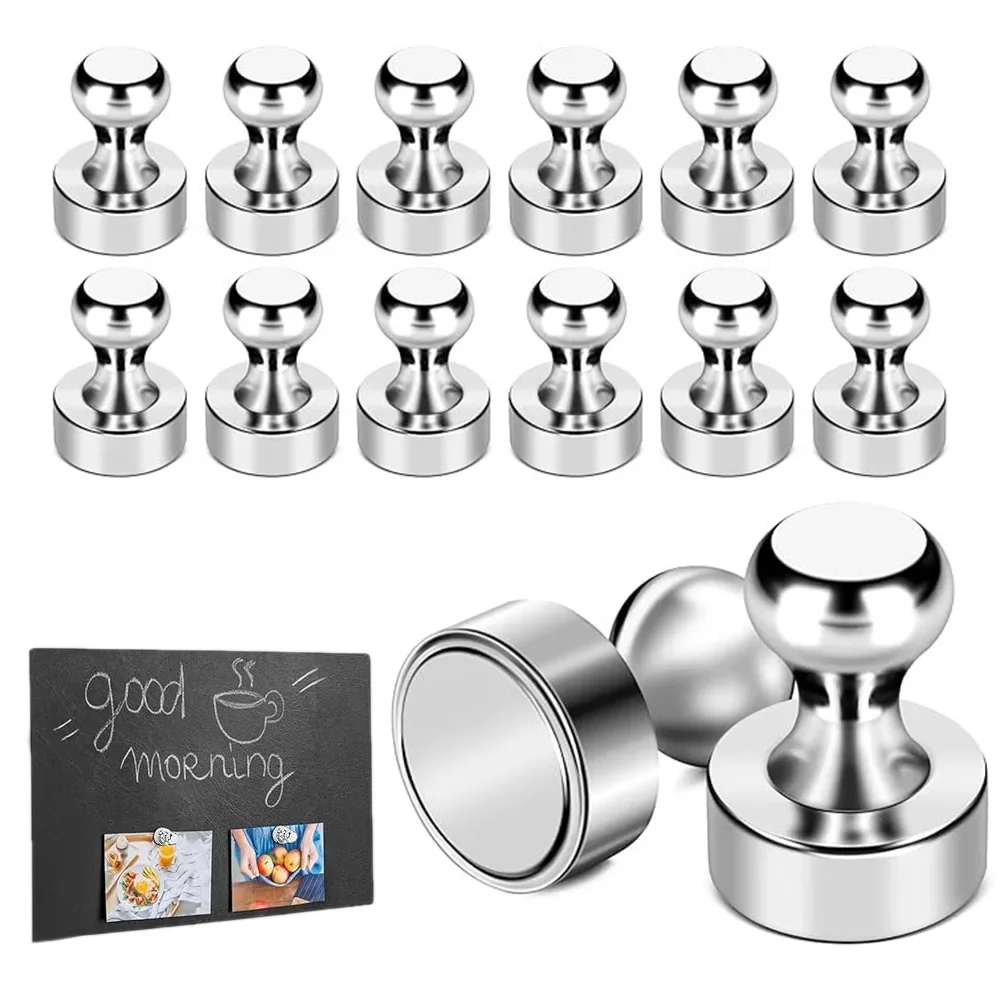 Sliver 1-12 PCS Magnes na kciuk Przyssawka Super silny magnes Odpowiedni do lodówki i lodówki do dekoracji wnętrz