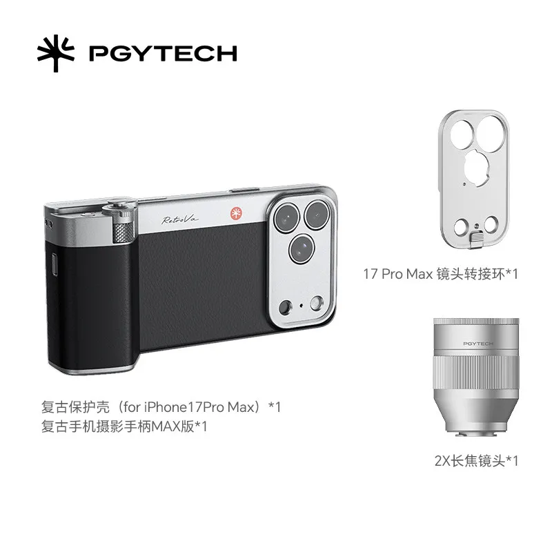 PGYTECH Camera Kit Retro Handle 2X Telephoto Lens Adapter Ring