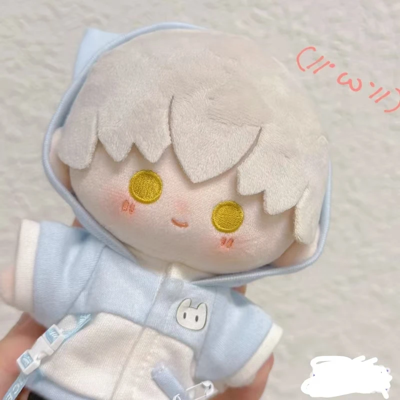 

Комплект одежды для куклы из хлопка 10 см — светло-голубой свитер с кошачьими ушками и милым хвостом, наряд в стиле унисекс для OB11