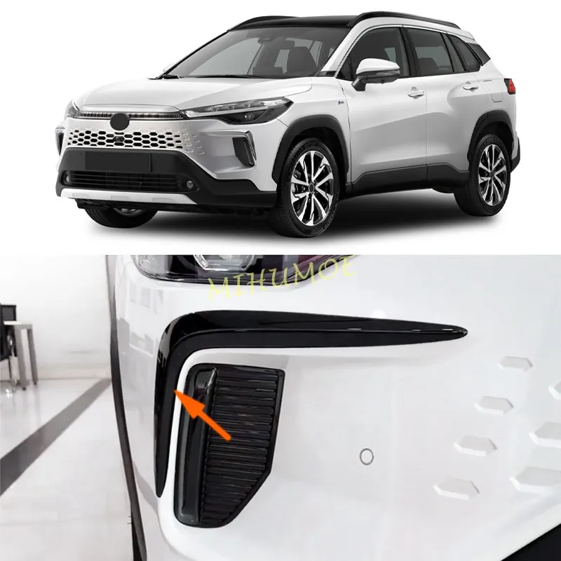 

For Toyota Corolla Cross 2026 ABS Black Front Bumper Fog Lights Lamp Decoration Cover Trim Car Styling