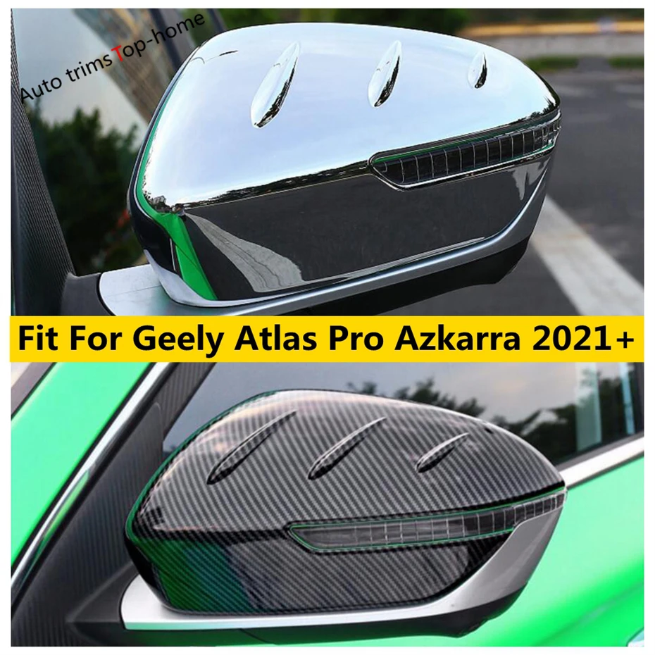 Car Side Wing Rearview Mirror Case Decoration Protector Frame Cover Trim Fit For Geely Atlas Pro Azkarra 2021 2022 Accessories