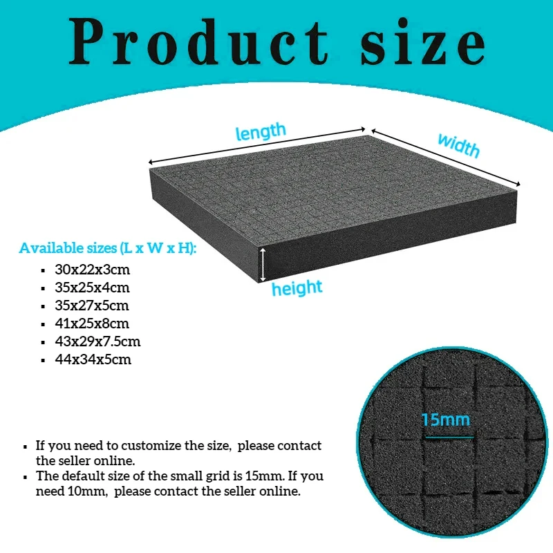 Pick Apart Foam For Toolbox Pre-cutting Foam Insert High Density Pick Pluck Sponge Shadow Precorted Foams For Hard Flight Case