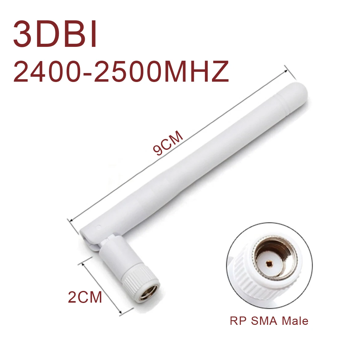 1PC 2.4Ghz 3dbi Wifi Antenna Omni-directional RP-SMA Connector Signal Booster White for USB Network Card New