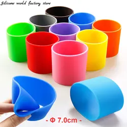 Silicone world 7CM Silicone Cup Sleeve Heat Insulation Coffee Cup Cover Ceramic Cup Cover Non-slip Bottle Sleeves Mug Sleeve